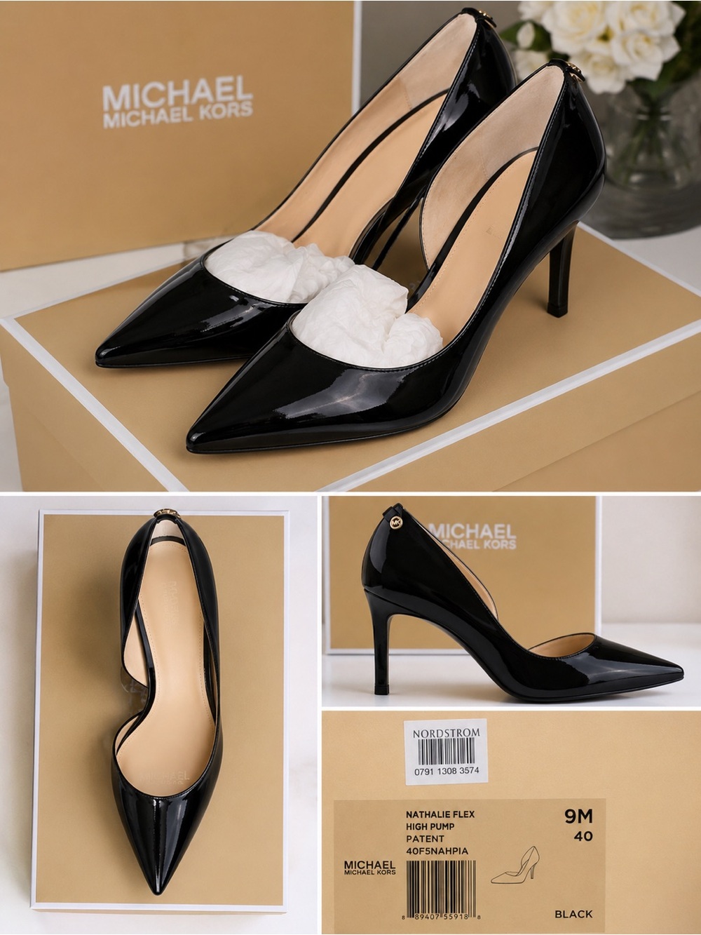 Michael Kors Black Patent Pointed Toe Stiletto Pumps
